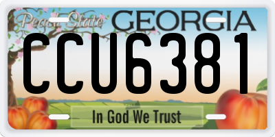 GA license plate CCU6381