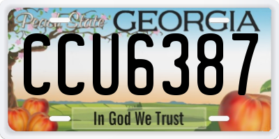 GA license plate CCU6387