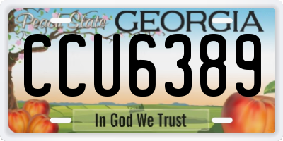 GA license plate CCU6389