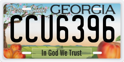 GA license plate CCU6396