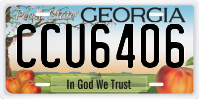 GA license plate CCU6406