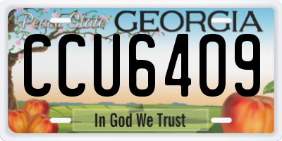 GA license plate CCU6409
