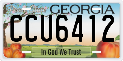 GA license plate CCU6412
