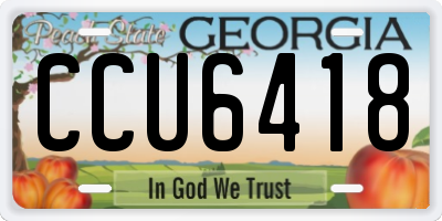 GA license plate CCU6418