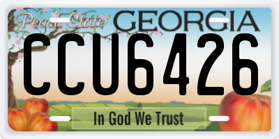 GA license plate CCU6426