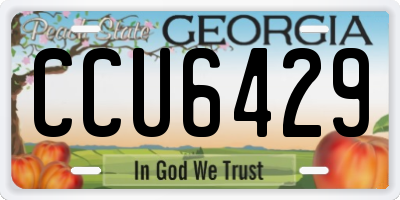 GA license plate CCU6429