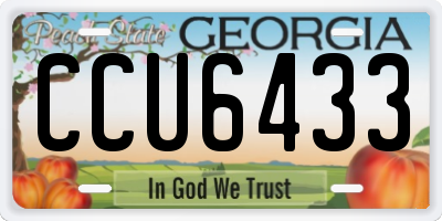 GA license plate CCU6433