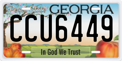 GA license plate CCU6449