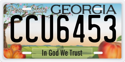 GA license plate CCU6453