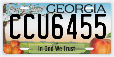GA license plate CCU6455