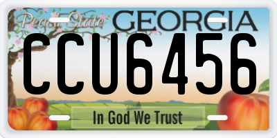 GA license plate CCU6456