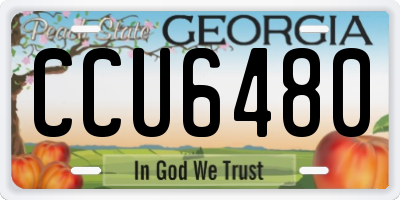 GA license plate CCU6480