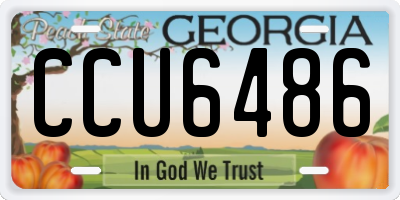 GA license plate CCU6486