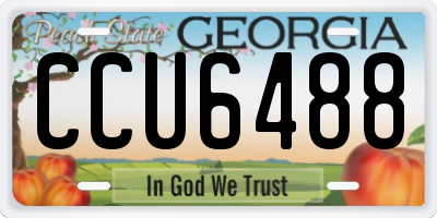 GA license plate CCU6488