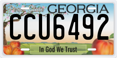 GA license plate CCU6492