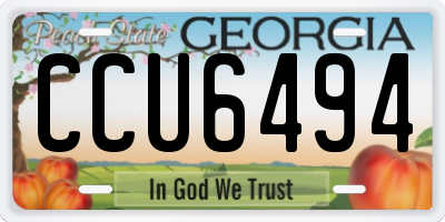 GA license plate CCU6494