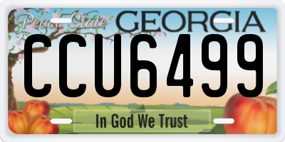 GA license plate CCU6499