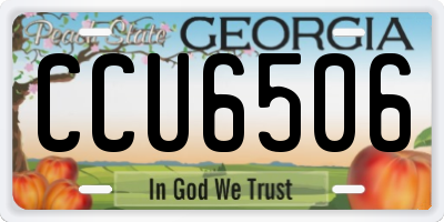 GA license plate CCU6506