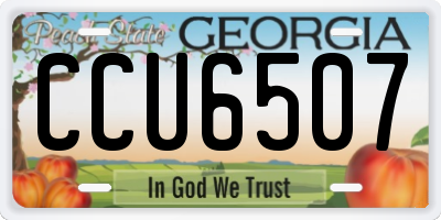 GA license plate CCU6507
