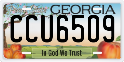 GA license plate CCU6509