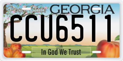 GA license plate CCU6511