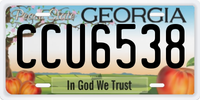 GA license plate CCU6538