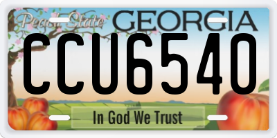 GA license plate CCU6540