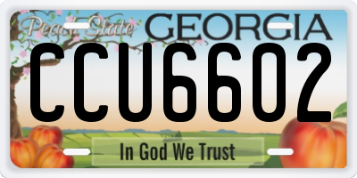 GA license plate CCU6602