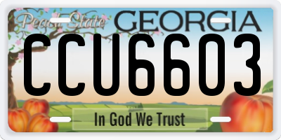 GA license plate CCU6603