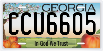 GA license plate CCU6605