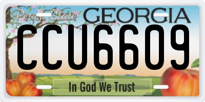 GA license plate CCU6609