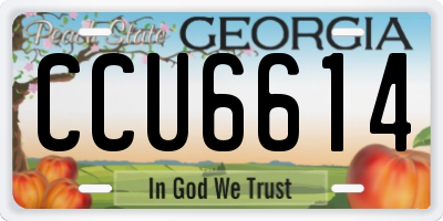 GA license plate CCU6614