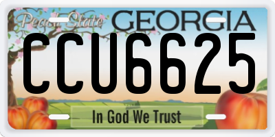 GA license plate CCU6625