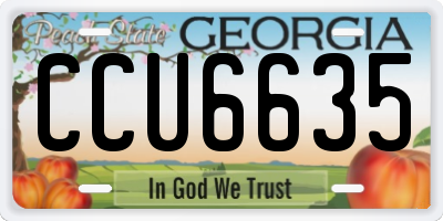 GA license plate CCU6635