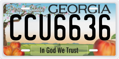 GA license plate CCU6636