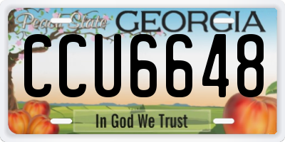 GA license plate CCU6648