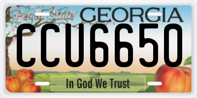 GA license plate CCU6650