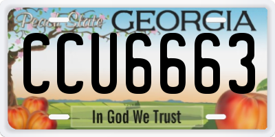 GA license plate CCU6663