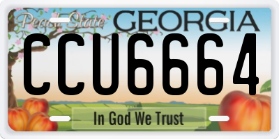 GA license plate CCU6664