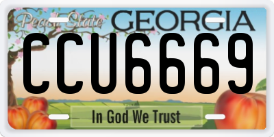 GA license plate CCU6669