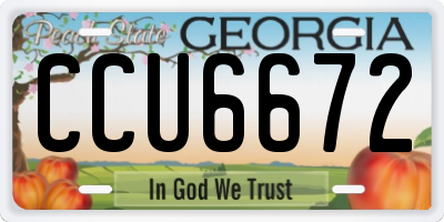 GA license plate CCU6672