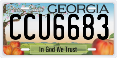 GA license plate CCU6683