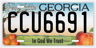 GA license plate CCU6691
