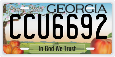 GA license plate CCU6692