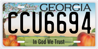 GA license plate CCU6694