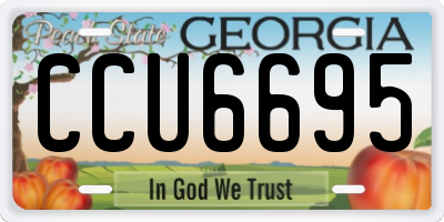 GA license plate CCU6695