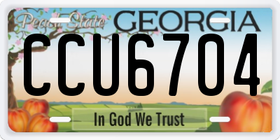 GA license plate CCU6704