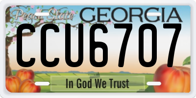 GA license plate CCU6707
