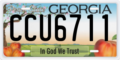 GA license plate CCU6711