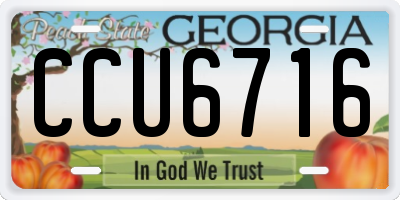 GA license plate CCU6716